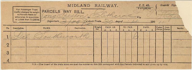 Parcel 30-04-04 to Clitheroe - Southworth.jpg - Way Bill: Parcel 30-04-04 to Clitheroe - Southworth